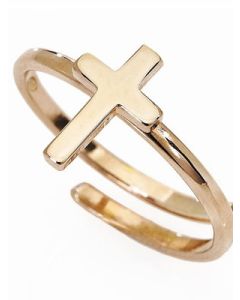 Ring with Cross. Adjustable. Sterling silver 925. AMEN