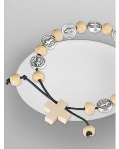 Bracelet Saint Benedict and cross. Rope closure.