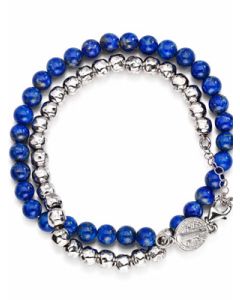 Saint Benedict bracelet. Sterling silver 925 and lapis lazuli. AMEN