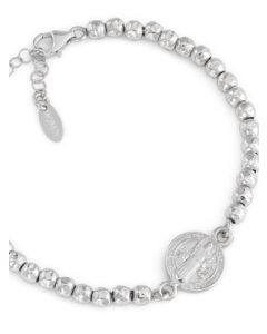 Saint Benedict bracelet. Sterling silver 925. Man. AMEN