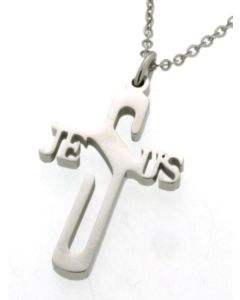 Cruz con cadena 'Jesus'. Acero