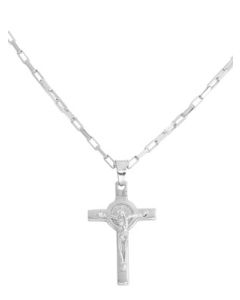 Necklace 'Saint Benedict cross'. Sterling silver 925. AMEN