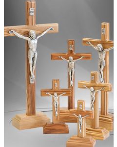 Wooden crucifix with base.
