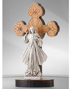 Jesus Divine Mercy crucifix, with base