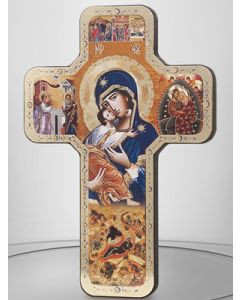 Crucifijo Virgen de la Ternura en madera