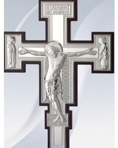 Saint Damiano Crucifix. Laminated silver