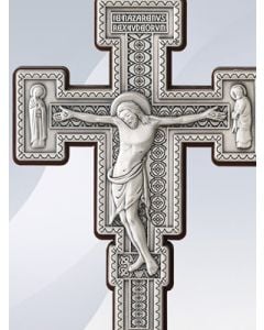 Saint Damiano Crucifix. Silver plated metal.
