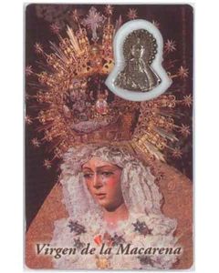 Estampa de la Virgen de la Macarena con medalla