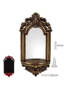 Golden mirror pedestal