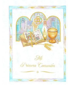 First Communion book of nacre. With or without music.