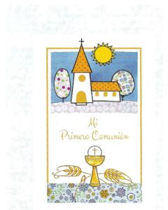 First Communion book of imitation nacre. With or without music.