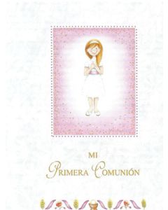 First Communion book of imitation nacre. With music.