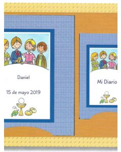 Conjunto Libro y Diario de Primera Comunion para niño.