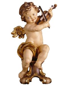Angel musical con violin en pedestal