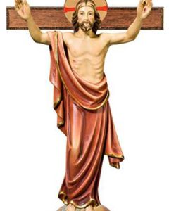 Jesus Resucitado sobre globo con cruz 