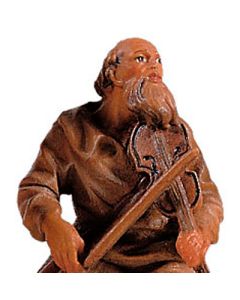 Musician with violin - Highlander Nativity (carved in wood)