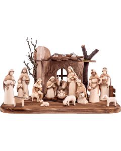 Complete nativity set 17 pieces (Stylized Nativity)