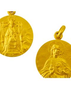 Medalla escapulario de la Virgen de la Merced y el Sagrado Corazon de Jesus