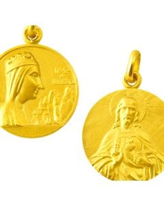 Medalla escapulario de la Virgen de Montserrat y el Sagrado Corazon de Jesus