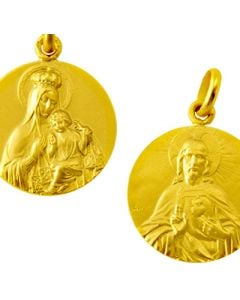 Medalla escapulario de la Virgen del Carmen y el Sagrado Corazon de Jesus