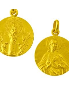 Medalla escapulario de la Virgen del Pilar y el Sagrado Corazon de Jesus