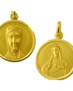 Medalla escapulario de Nuestra Señora de Montserrat (Virgen de Montserrat) y el Sagrado Corazon de Jesus