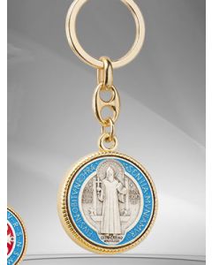 Llavero Medalla de San Benito. Metal esmaltado.