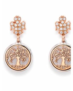 Tree of life earrings. Sterling silver 925 and zirconite. AMEN