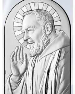 Retablo del Padre Pio. Plata laminada