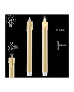 Set of 2 candles, melted wax. Batteries