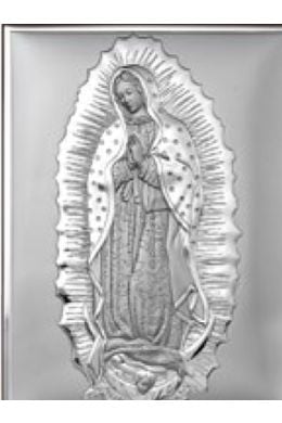 Retablo de la Virgen de Guadalupe. Plata laminada.